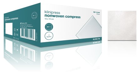 Klinion nonwoven compress 10x10 cm 50 stuks