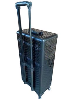 straf zien waterval Visagie-nagelstyliste koffer DISCO ZWART op 4 zwenkwiellen + Make-up koffer  met led verlichting - sunstar