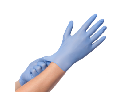 ABENA Handschoenen Nitrile blauw omdoos 10 doosjes &agrave; 100 stuks 