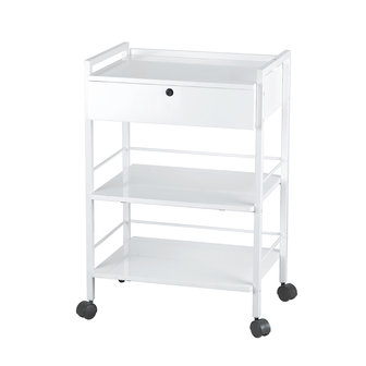 Weelko Prof trolley EASY - Werktafel met 1 lade wit.