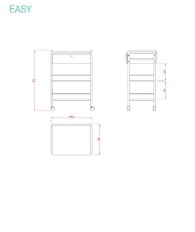 Weelko Prof trolley EASY - Werktafel met 1 lade wit.