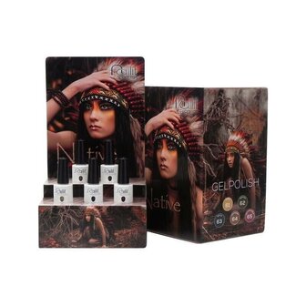 Nailit Native display incl. 5 kleuren + GRATIS potje glittermix &amp; poster