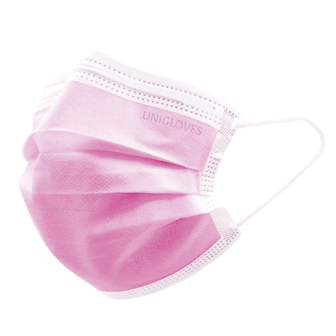 Mondkapje/Mondmasker Type IIR UNIGLOVES  ROZE 50 st. MEDICAL 