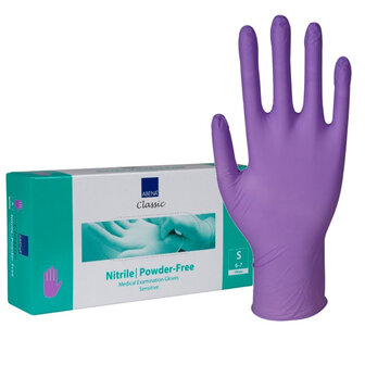 ABENA Handschoenen Nitrile Paars omdoos 10 doosjes &agrave; 100 stuks