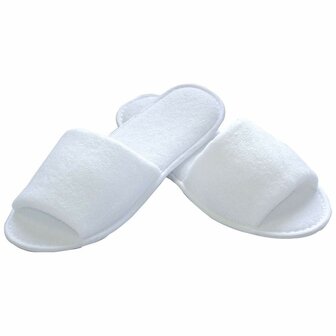 Badstof slippers per paar Wit