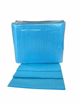  Sunstar Dental towel Uni met plastic laag pak 125 stuks BLAUW