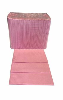 Sunstar Dental towel Uni met plastic laag - pak 125 stuks ROZE