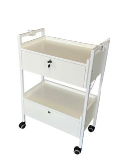 Swan Prof trolley - luxe werktafel 2 lades - kleur wit
