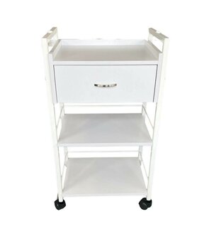  Swan Prof trolley - luxe werktafel 1 lade  kleur wit.