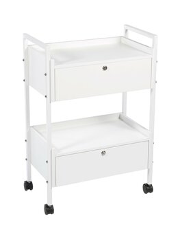 Swan Prof trolley - luxe werktafel 2 lades - kleur wit