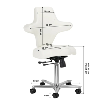 Pedicure Tabouret Azzurro met borst steun | WIT