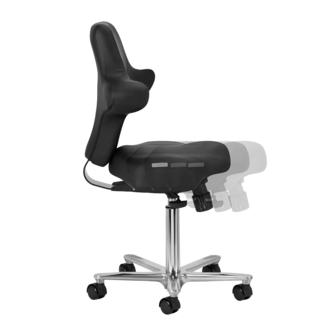 Pedicure Tabouret Azzurro met borst steun | ZWART