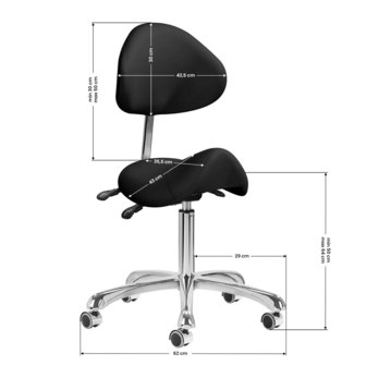 GIOVANNI Tabouret 1004 zadelkruk | ZWART