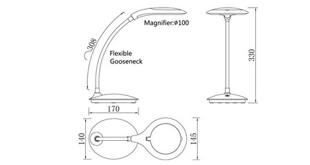 Loupelamp AMBULANT | LED 5 diopter | Met klem |
