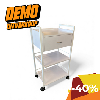  Swan Prof trolley - luxe werktafel 1 lade  kleur wit.