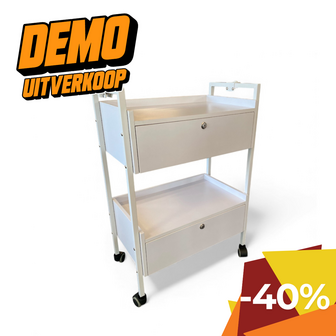 Swan Prof trolley EASY PLUS - luxe werktafel 2 lades kleur wit.