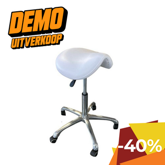 Swan Tabouret LUNA zadelzit chrome voet 12 maanden garantie