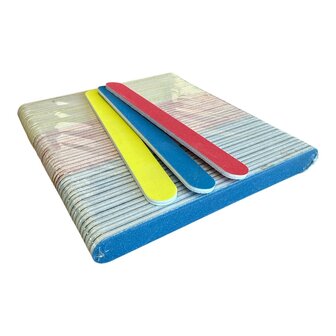 Nagelvijlen TRIO 50 stuks, geel/rood/blauw 80/180 gritt.
