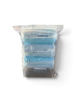 Max - Mondmasker blauw 150 stuks + Plexiglas houder.