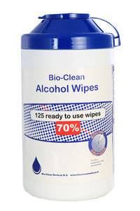 Bio alcohol wipes 80% met dispenser box