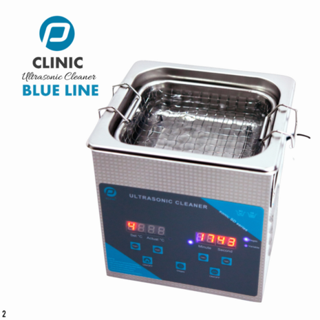 PClinic Blue Line Ultrasoon Reiniger 2 liter, WEB ONLY!