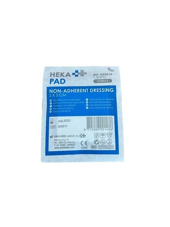 Heka Pad Wondkompres steriel 5 x 5 cm, per stuk