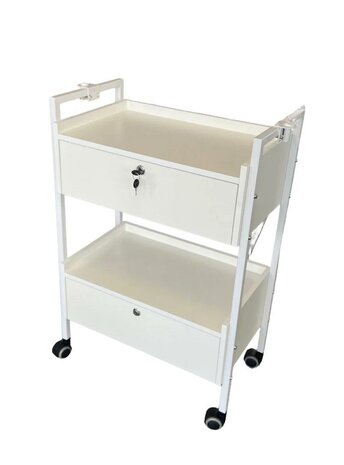 Swan Prof trolley - luxe werktafel 2 lades - kleur wit