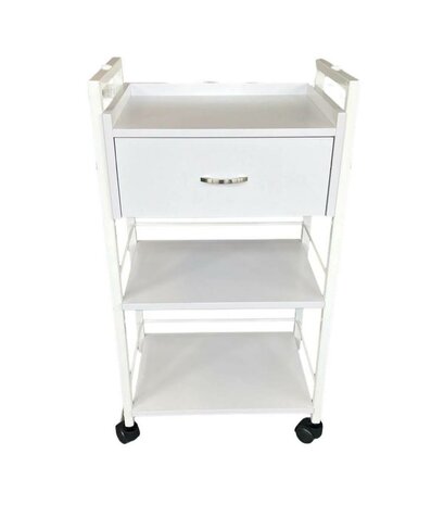 Swan Prof trolley - luxe werktafel 1 lade  kleur wit.