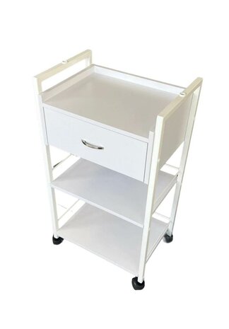 Swan Prof trolley - luxe werktafel 1 lade  kleur wit.