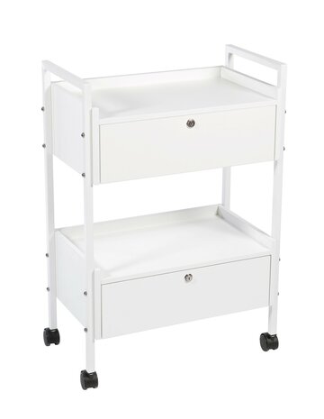Swan Prof trolley - luxe werktafel 2 lades - kleur wit