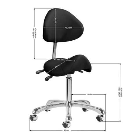 GIOVANNI Tabouret 1004 zadelkruk | ZWART