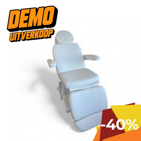 Swan Behandelstoel ANNA - Basic Star WIT, 3 motoren (Rug,kantel, hoog laag) been hydraulisch, op 2 wielen, 1 jaar garantie + 3 jaar op motoren.