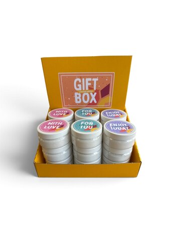 Gift Box Bath & Scrub Salt 18 x 125 gram  2 DOZEN VOORDEEL