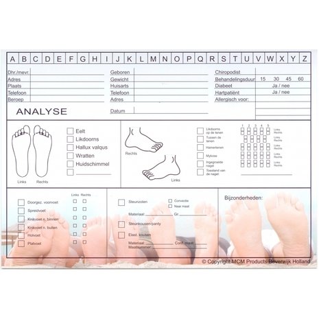 Voeten Analyse kaartjes 50 kaartjes