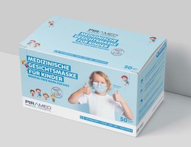  Mondmasker / Mondkapje KIDS type 2R, MEDISCH, 3 laags, 50 stuks BLAUW