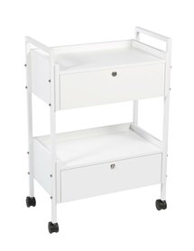 Swan Prof trolley - luxe werktafel 2 lades - kleur wit 