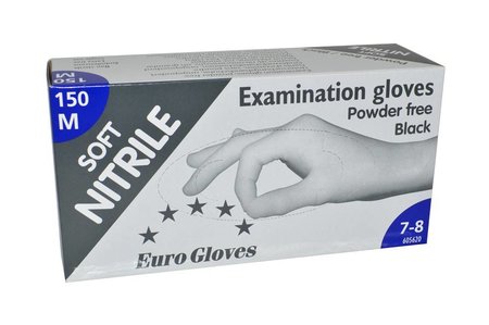 Handschoenen Nitrile eurogloves Zwart S OMDOOS